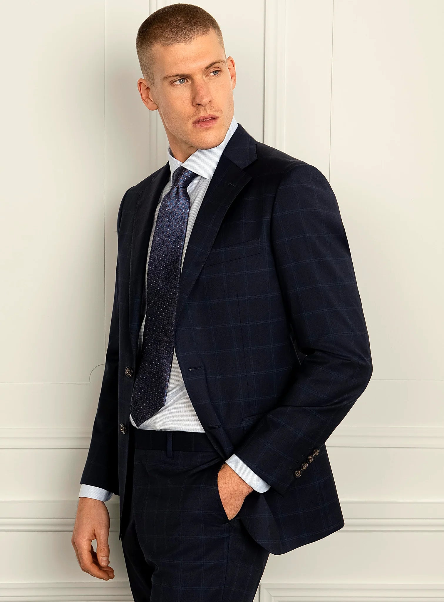 Borgia Plaid Navy Suit