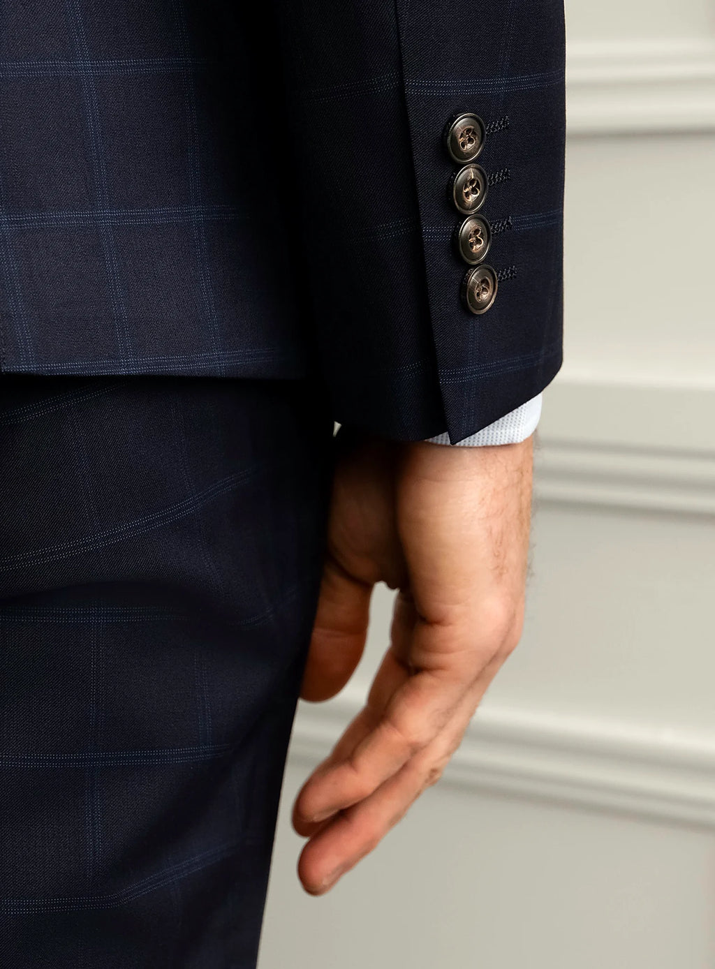 Borgia Plaid Navy Suit