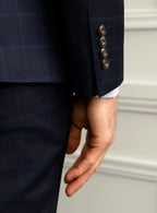 Borgia Plaid Navy Suit
