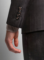Carmine Chocolate Brown Pinstripe Suit