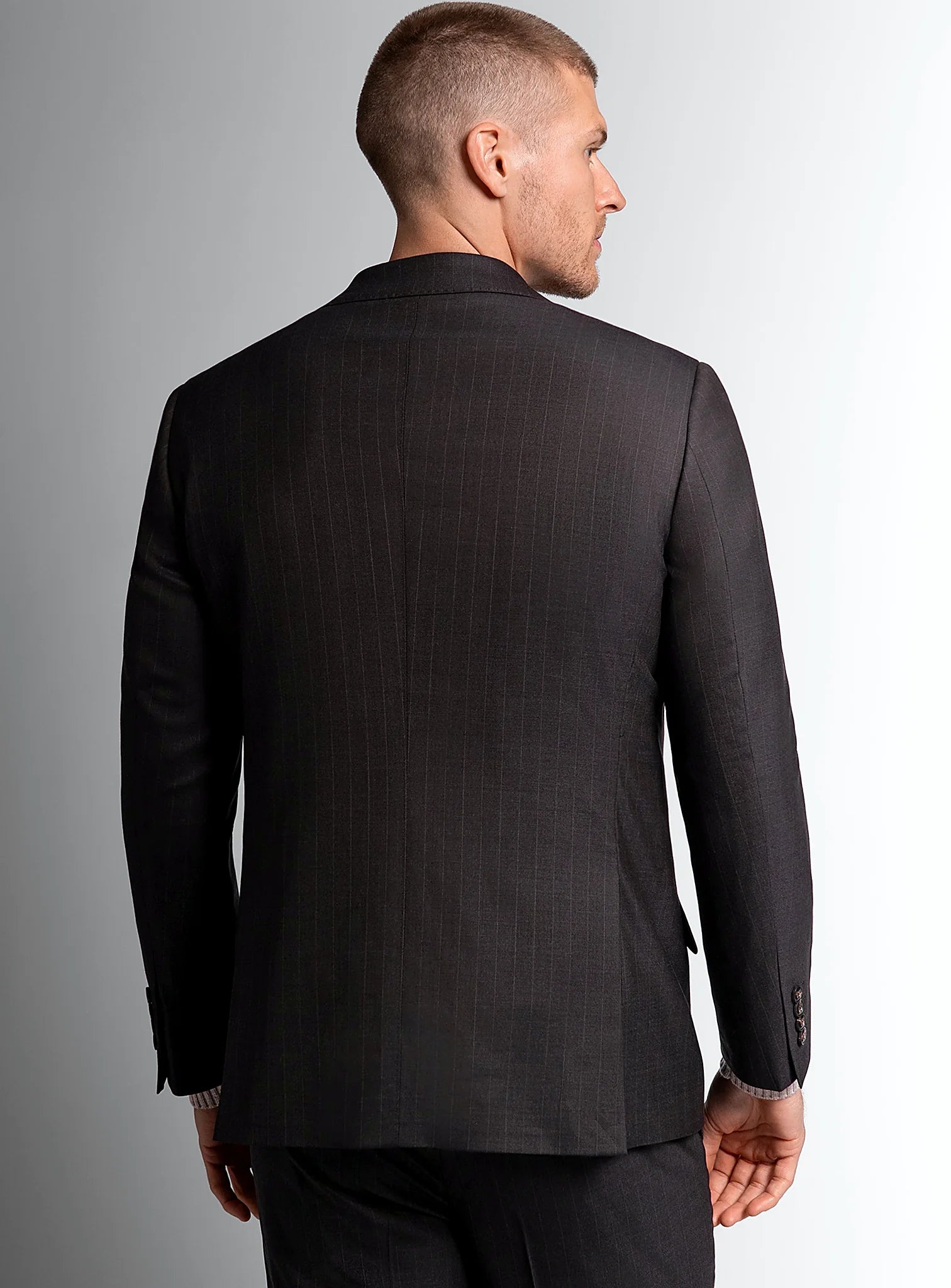 Carmine Chocolate Brown Pinstripe Suit