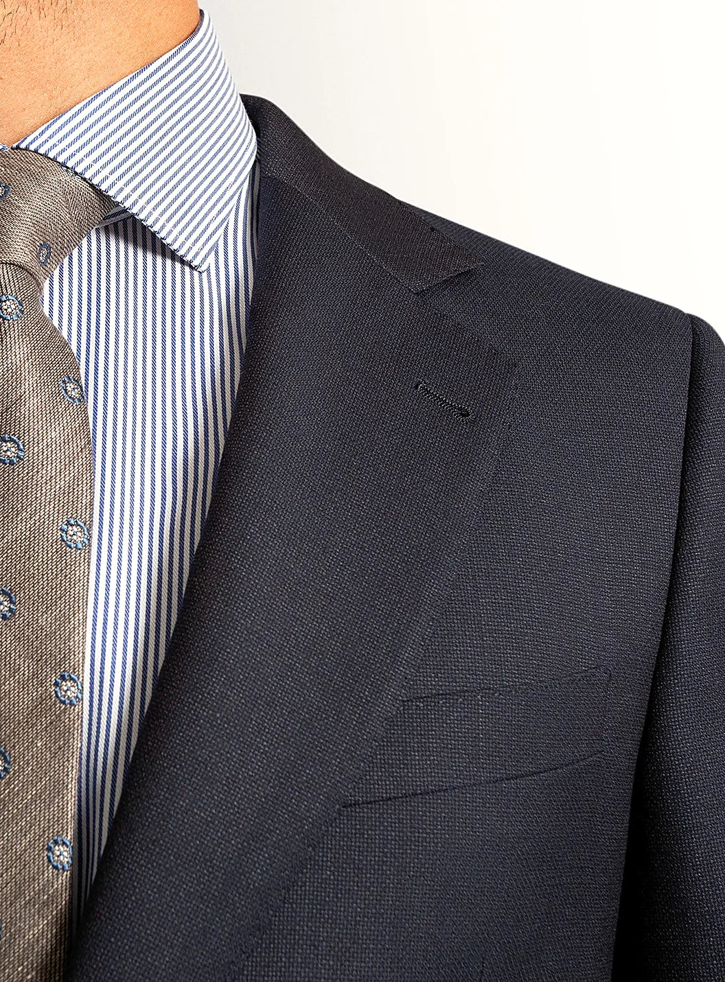 Dominico Basketweave Navy Suit