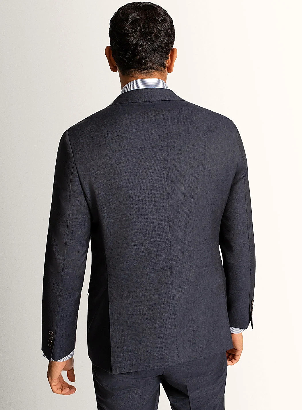 Close view of the basketweave texture in navy