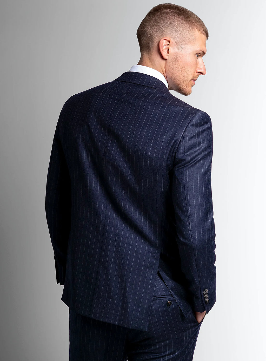 Ezio Navy Wide Pinstripe Suit
