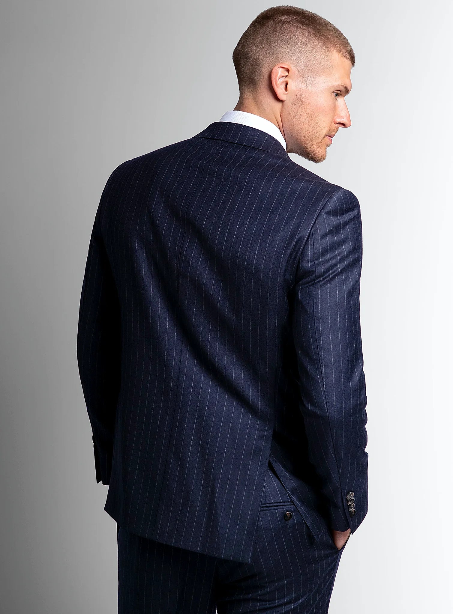 Ezio Navy Wide Pinstripe Suit