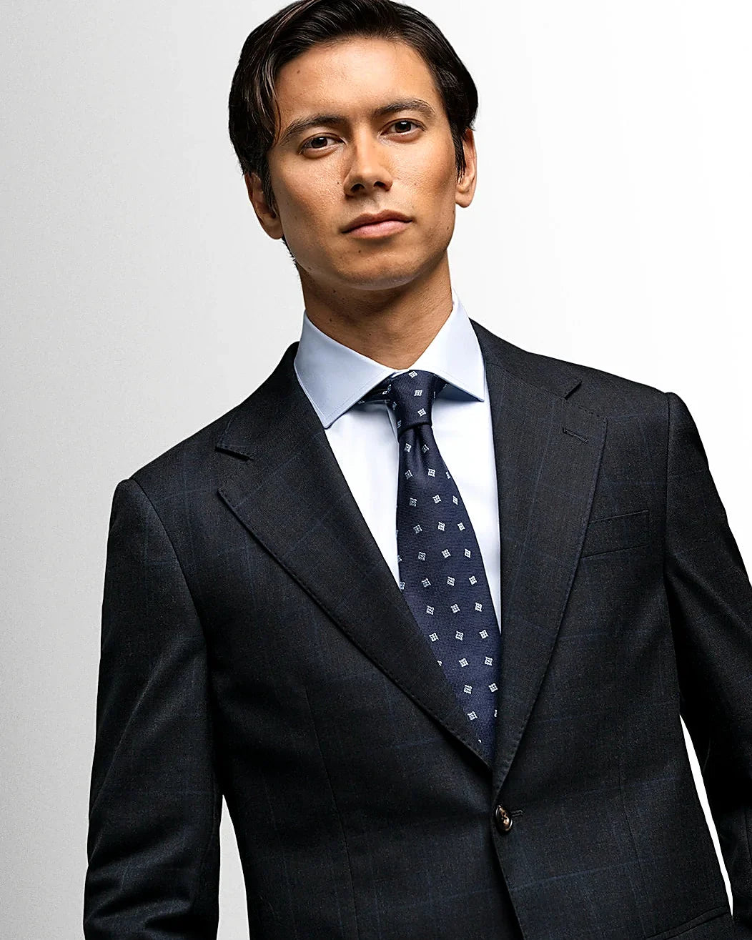 Fame Men's Suit Outlet — charcoal-prince-of-wales-check-suit-rafael