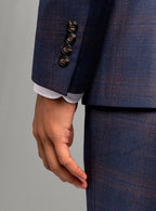 Fredo Bronze Plaid Navy Suit