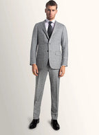 Three-quarter view of the relaxed grey jacket