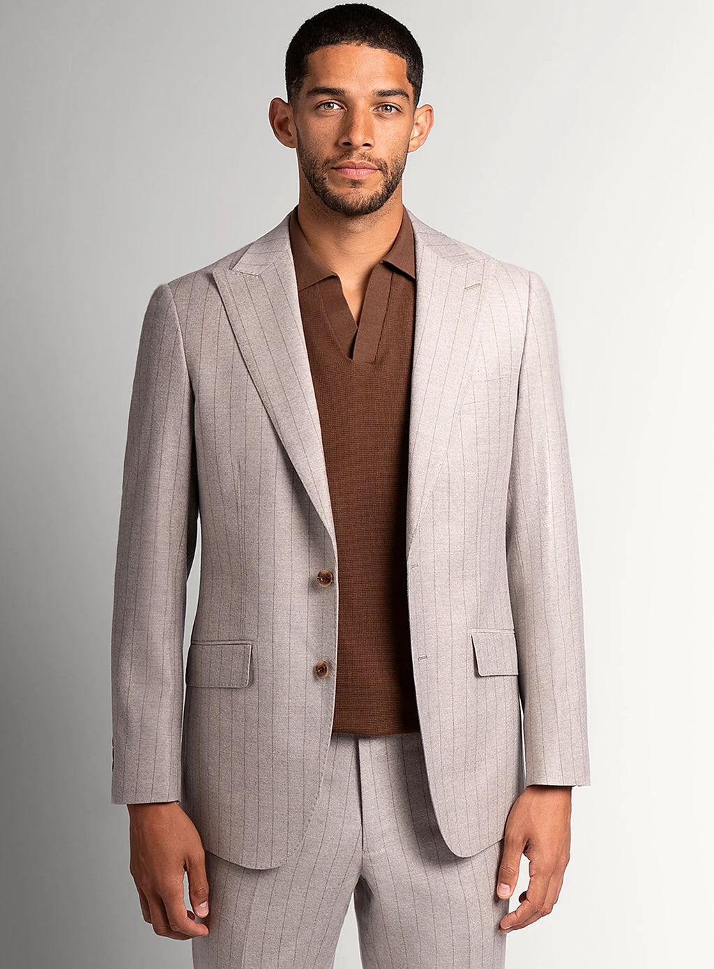 Giacomo Stripe Taupe Suit