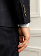 Giovanni Navy Plaid Suit