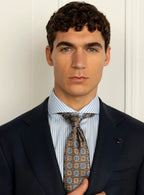 Close view of the finely textured navy cloth