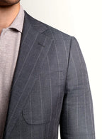 Luzio Olive Green Pinstripe Sport Jacket