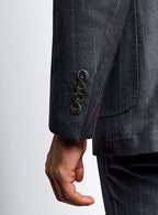 Luzio Olive Green Pinstripe Sport Jacket