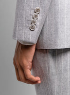 Portici Milled Pinstripe Silver Grey Sport Jacket