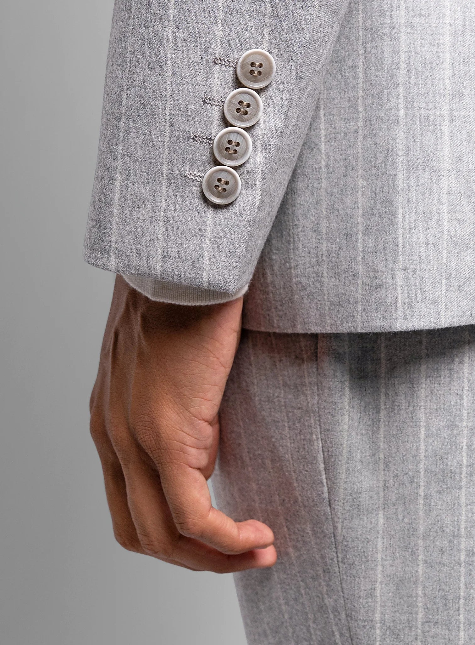 Portici Milled Pinstripe Silver Grey Sport Jacket