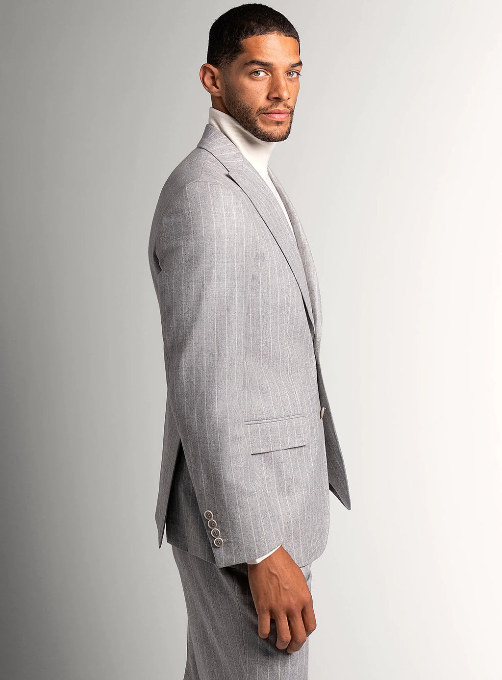Portici Milled Pinstripe Silver Grey Sport Jacket