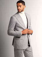 Portici Milled Pinstripe Silver Grey Sport Jacket