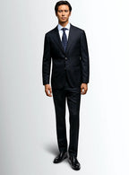 Angled view of the checked jacket and trousers