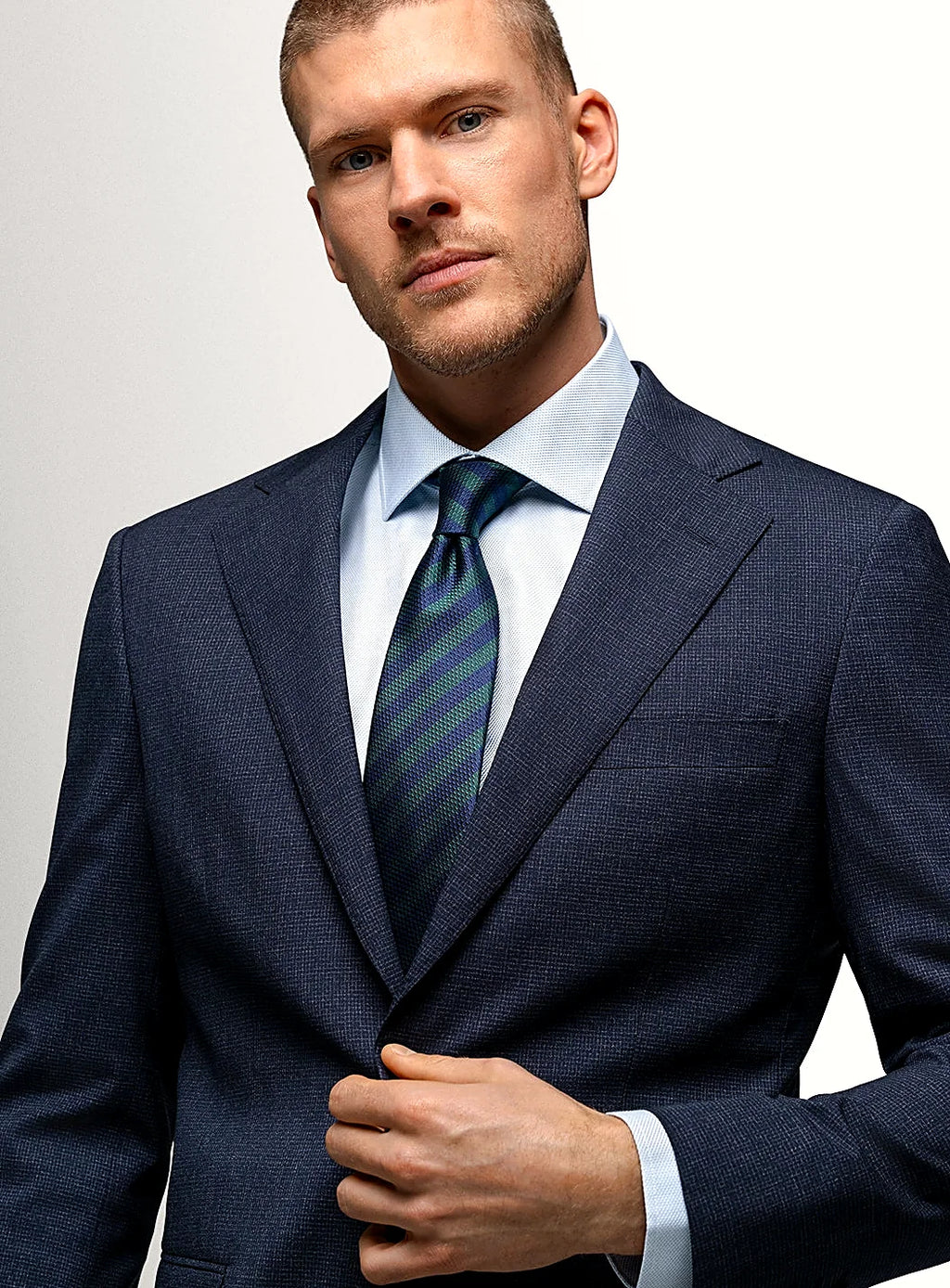 Sacrati Micro Check Navy Suit