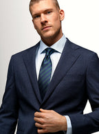 Sacrati Micro Check Navy Suit