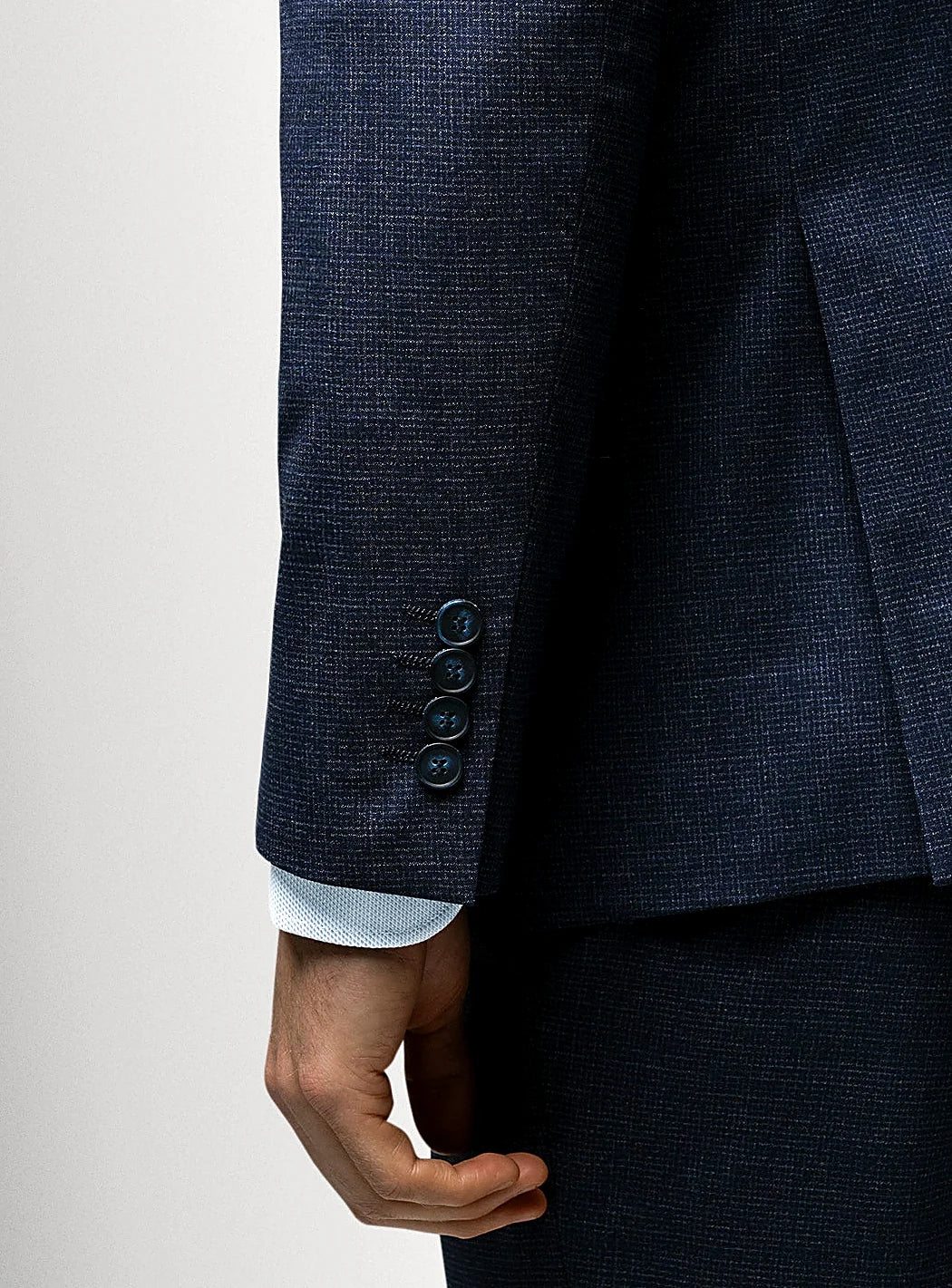 Sacrati Micro Check Navy Suit