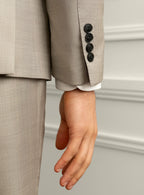 Sforza Sharkskin Stone Beige Suit