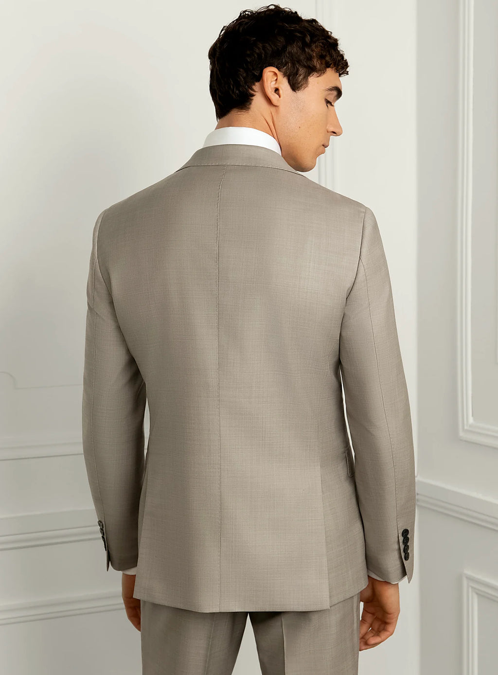 Sforza Sharkskin Stone Beige Suit