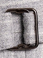 Side view of the tapered leg and cuffed hem