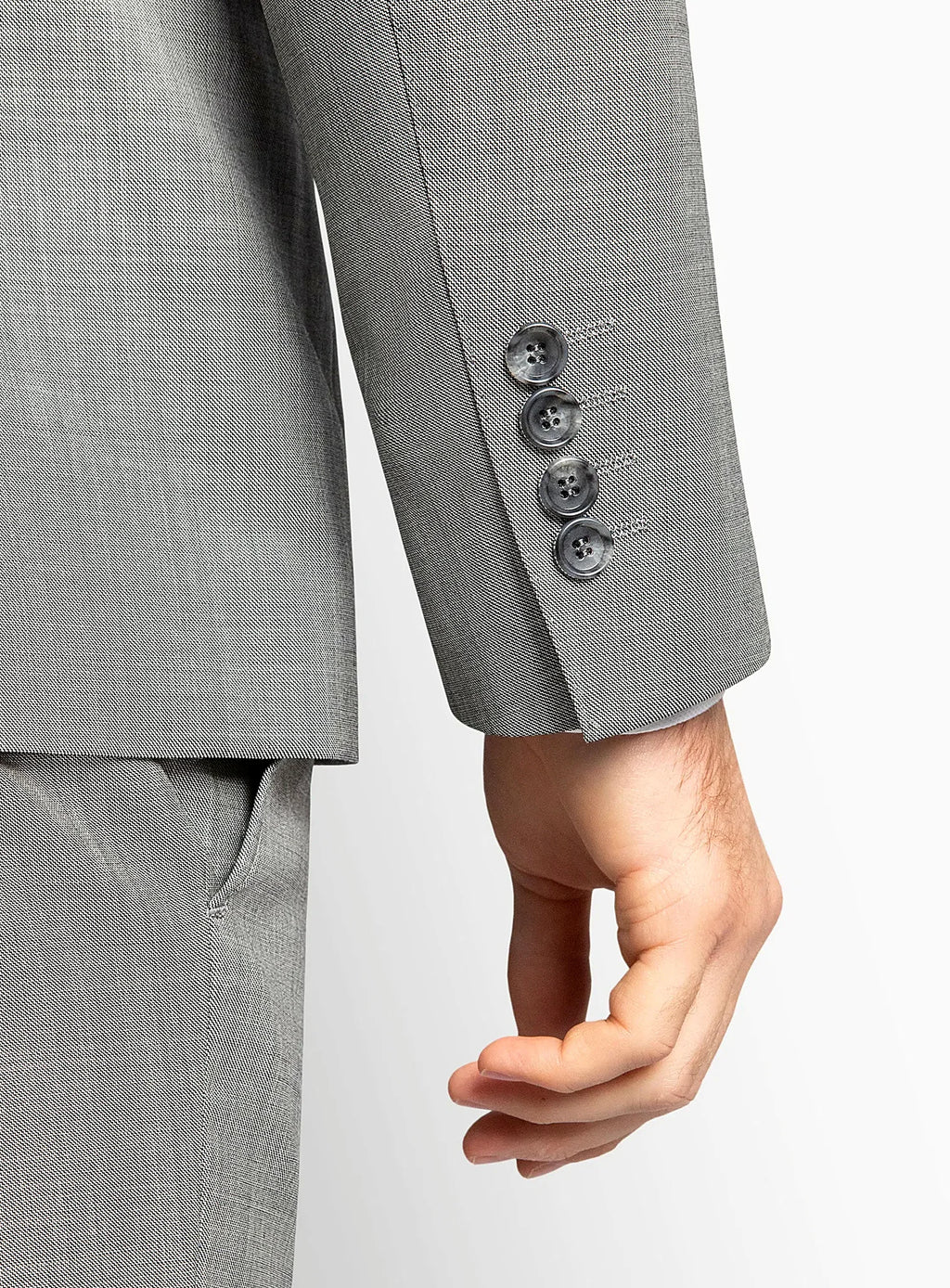 Sharkskin Silver Grey Suit Jacket