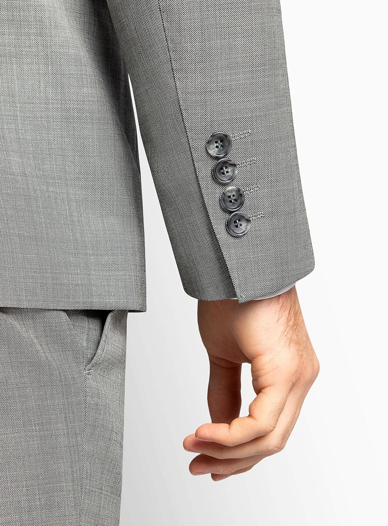 Sharkskin Silver Grey Suit Jacket