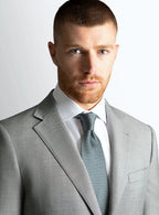 Angled view of the silver grey jacket front