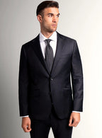 Black suit jacket worn over a white shirt