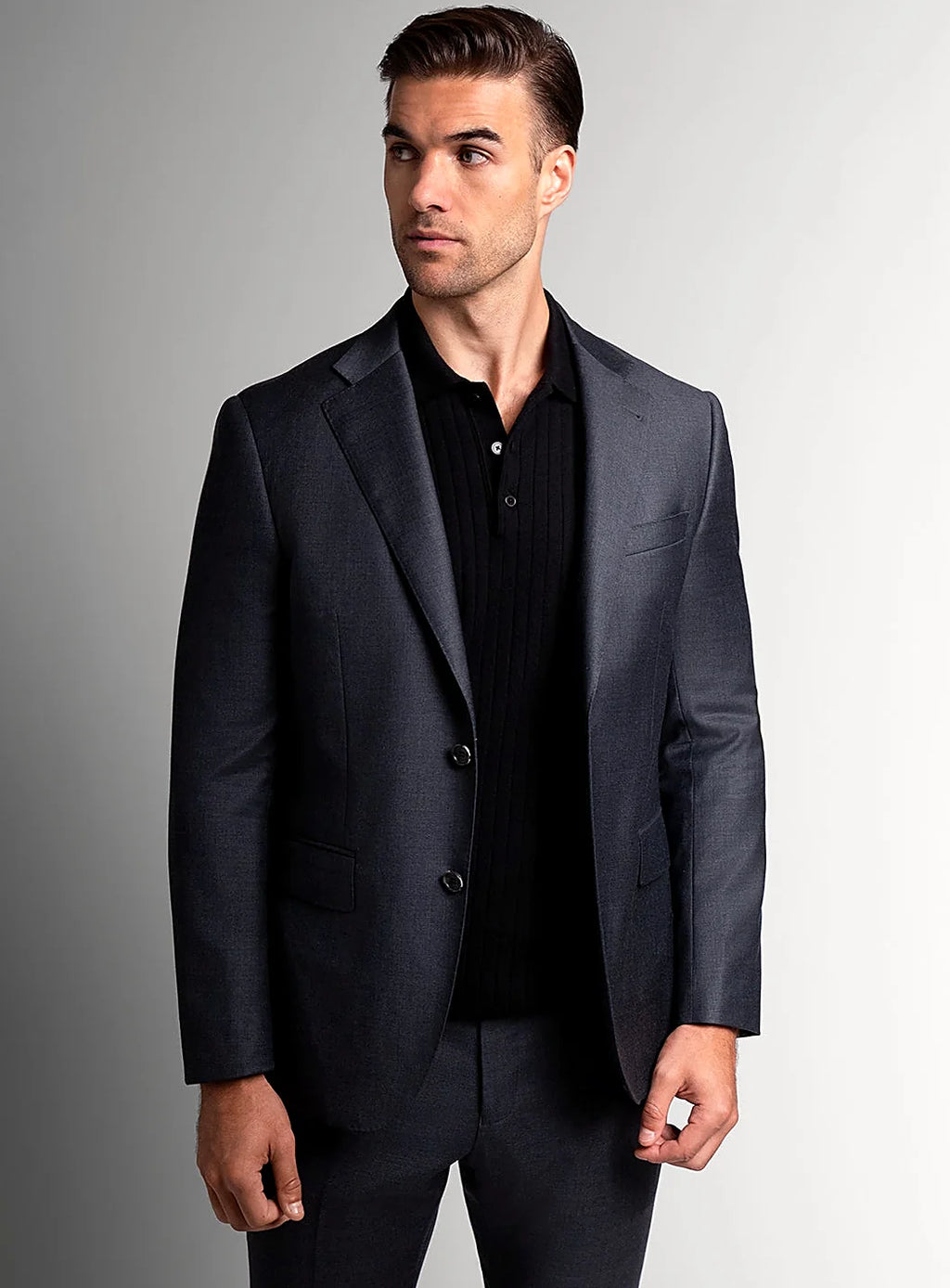 Twill Weave Charcoal Suit Jacket