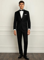 Three-quarter view of the dinner jacket and trousers