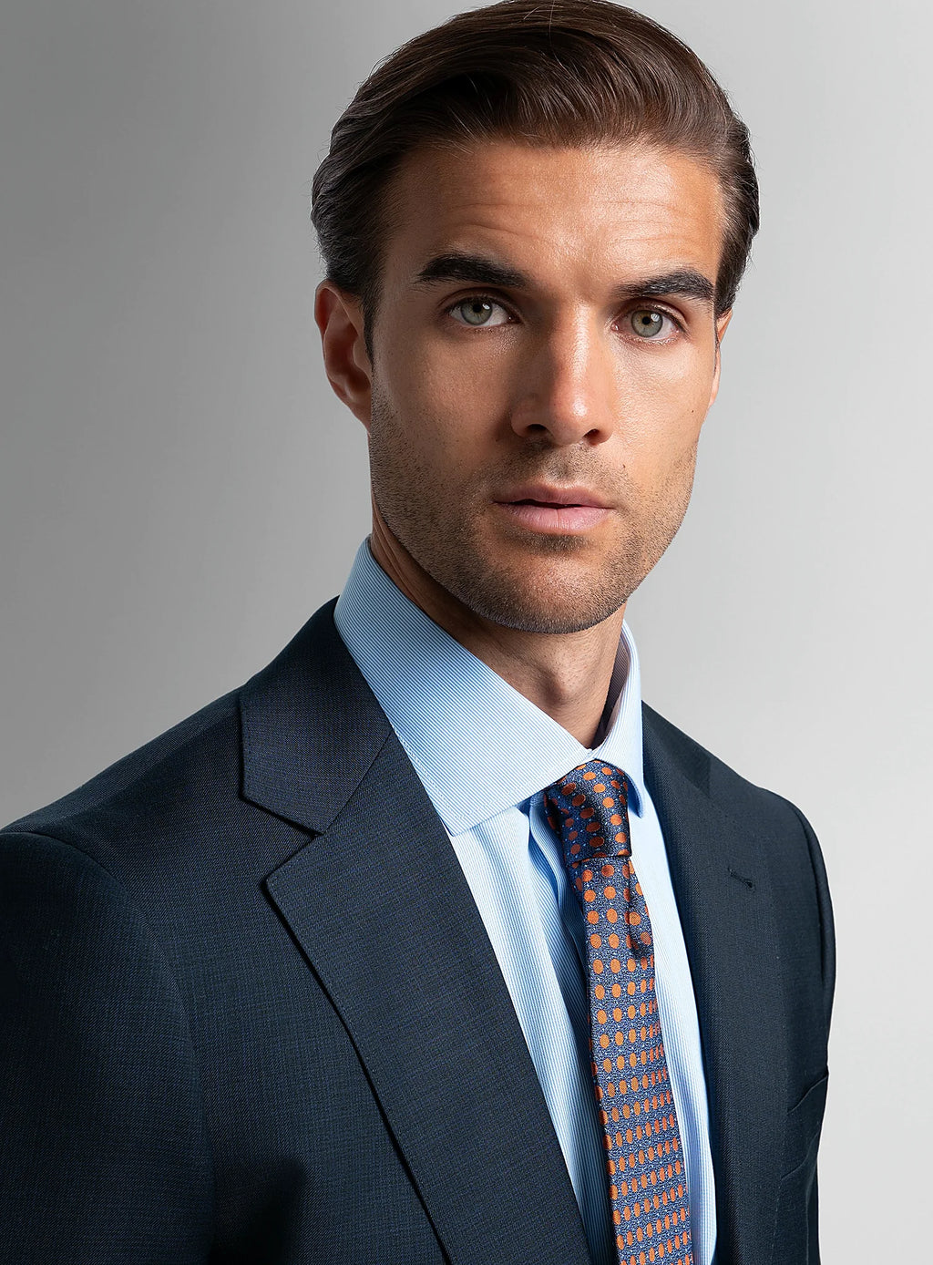 Close view of the fine blue texture in the navy cloth