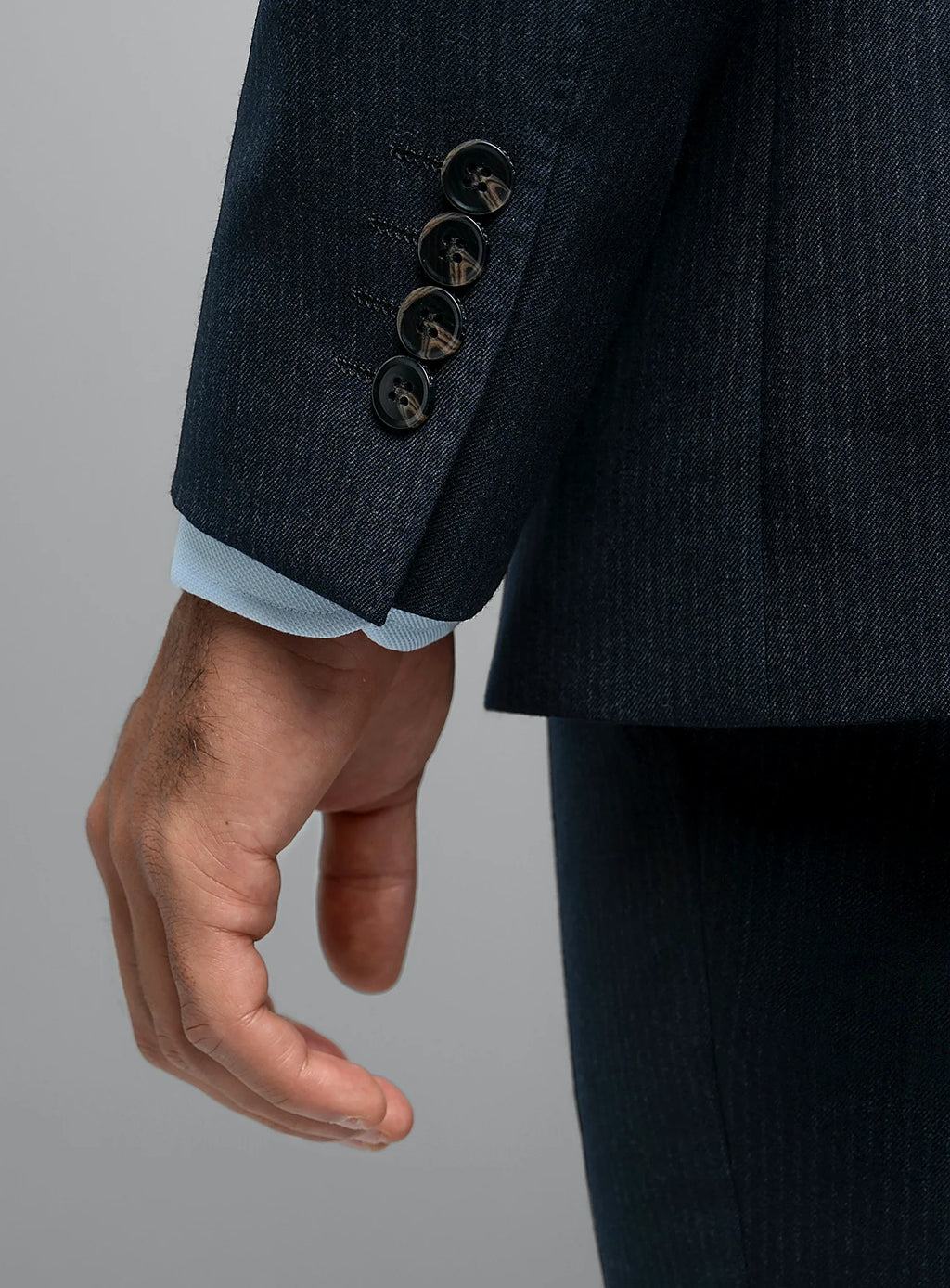 Vieri Flannel Stripe Navy Suit
