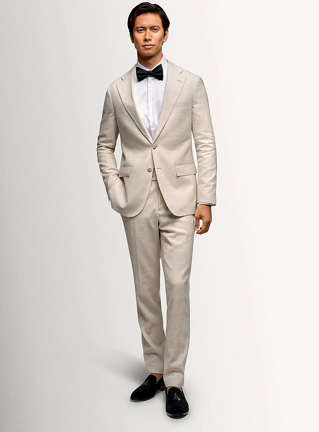 Side angle of the cream jacket showing its light structure